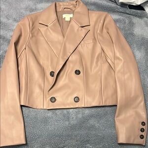 Maeve by Anthropologie Tan Blazer with Classic Lapel and Structured Shoulders